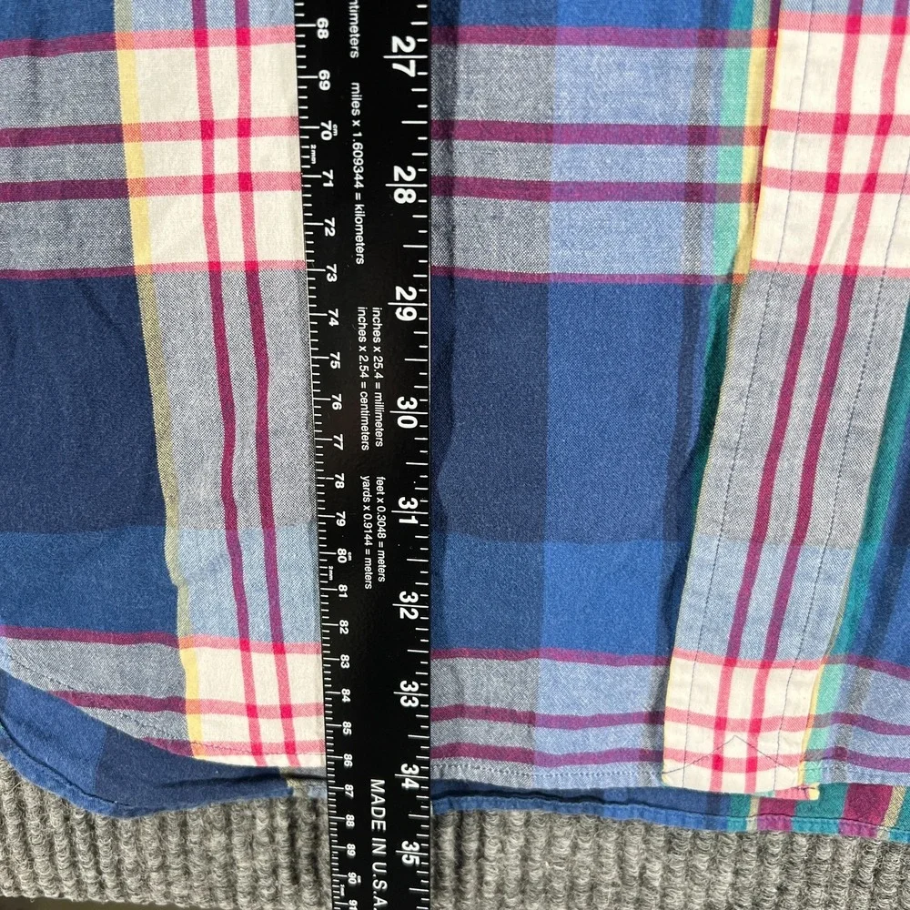 Ralph Lauren Shirt Mens 2XL XXL Blue Plaid Long Sleeve Button Down Blake Fit